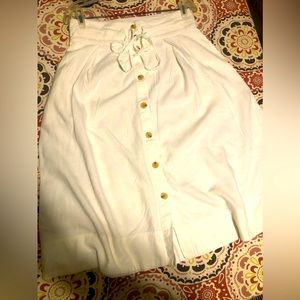 A New Day Skirt (M), button down, Draw string, Linen/Rayon mix